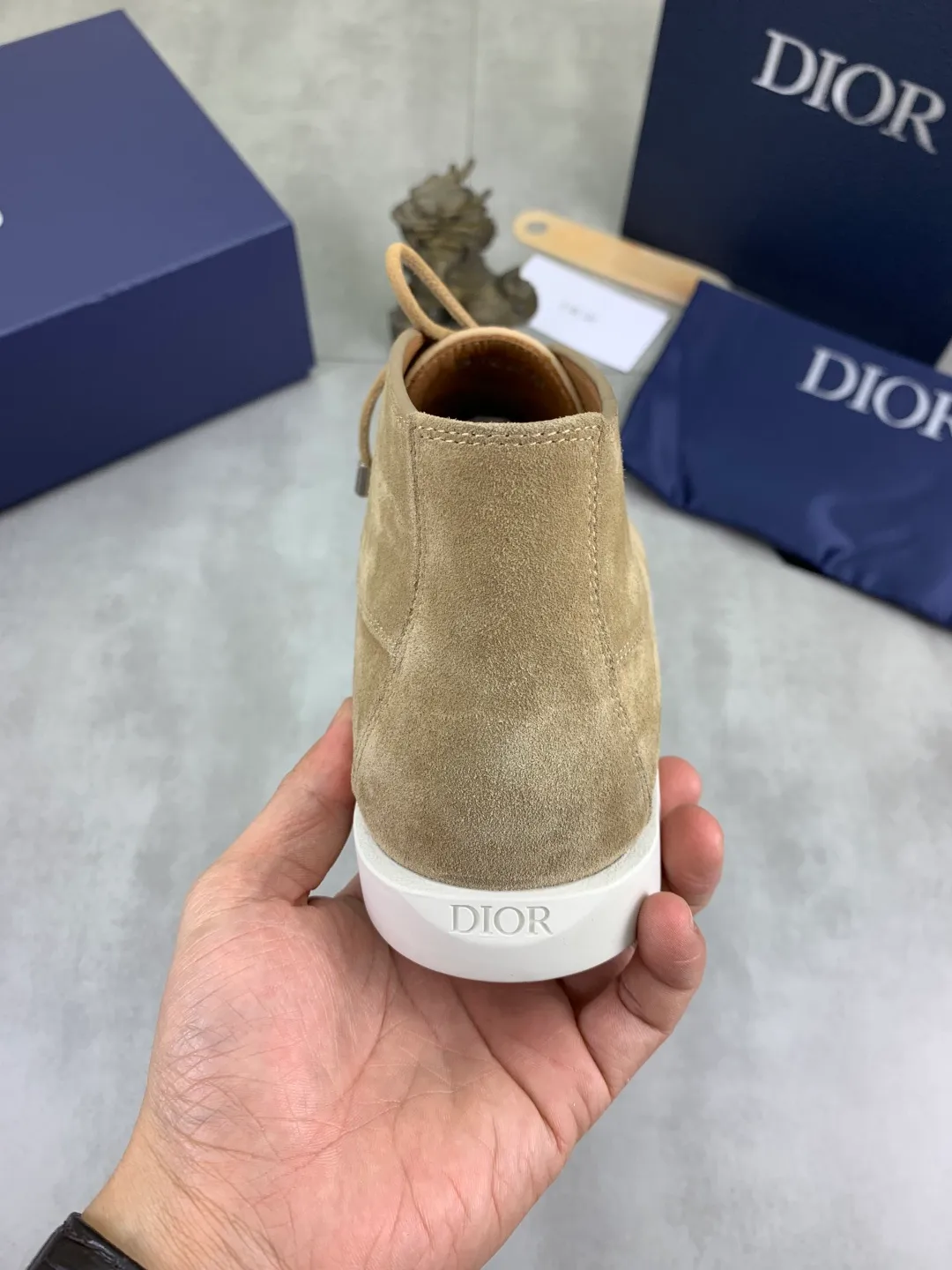 Men's Men's Shoes 💰P580 New Niuli💰High Version 💎💎💎Dior Original! Top Italian purchasing agent! Men's high-top business casual leather shoes, original imported calfskin upper, oiled edges, ultimate texture, gentleman style, imported cowhide lining inside, top-quality original Italian rubber outsole, first-class workmanship, top quality! Size: 39-44 (45 customized)